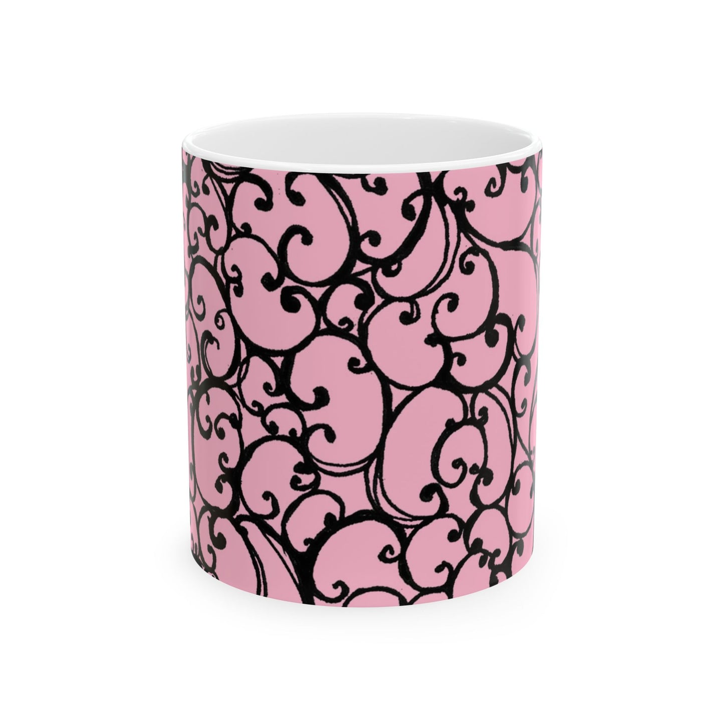 Scrollie Pink / Black Cup