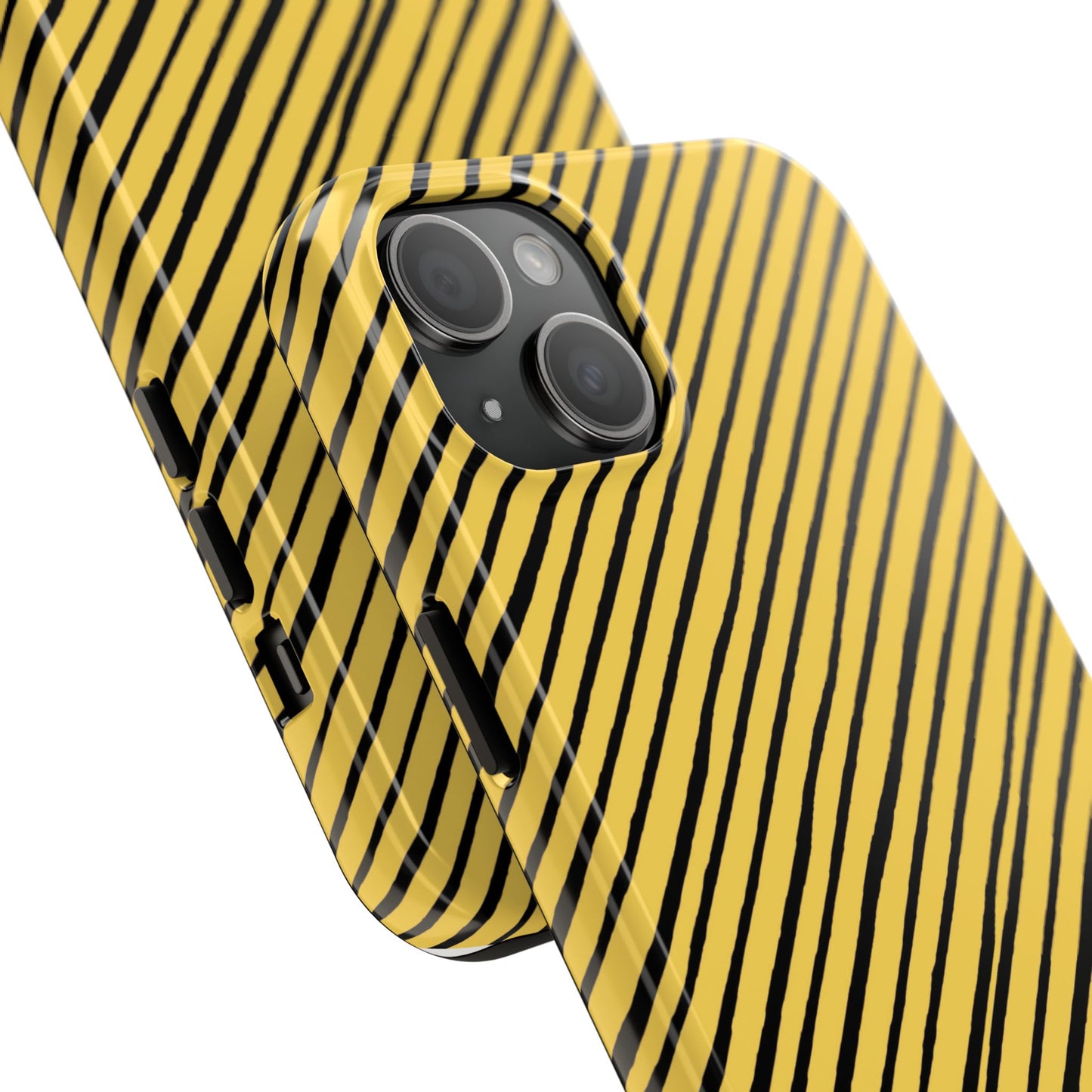 Quirky Bias Stripe Yellow / Black Phone Case