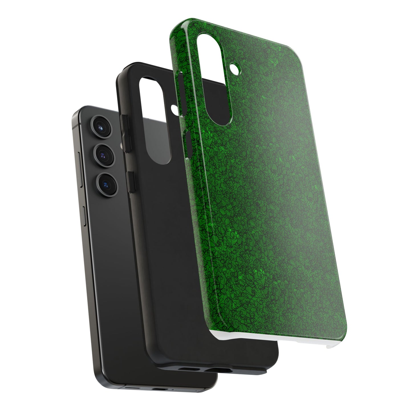 Scribble Green / Black Phone Case