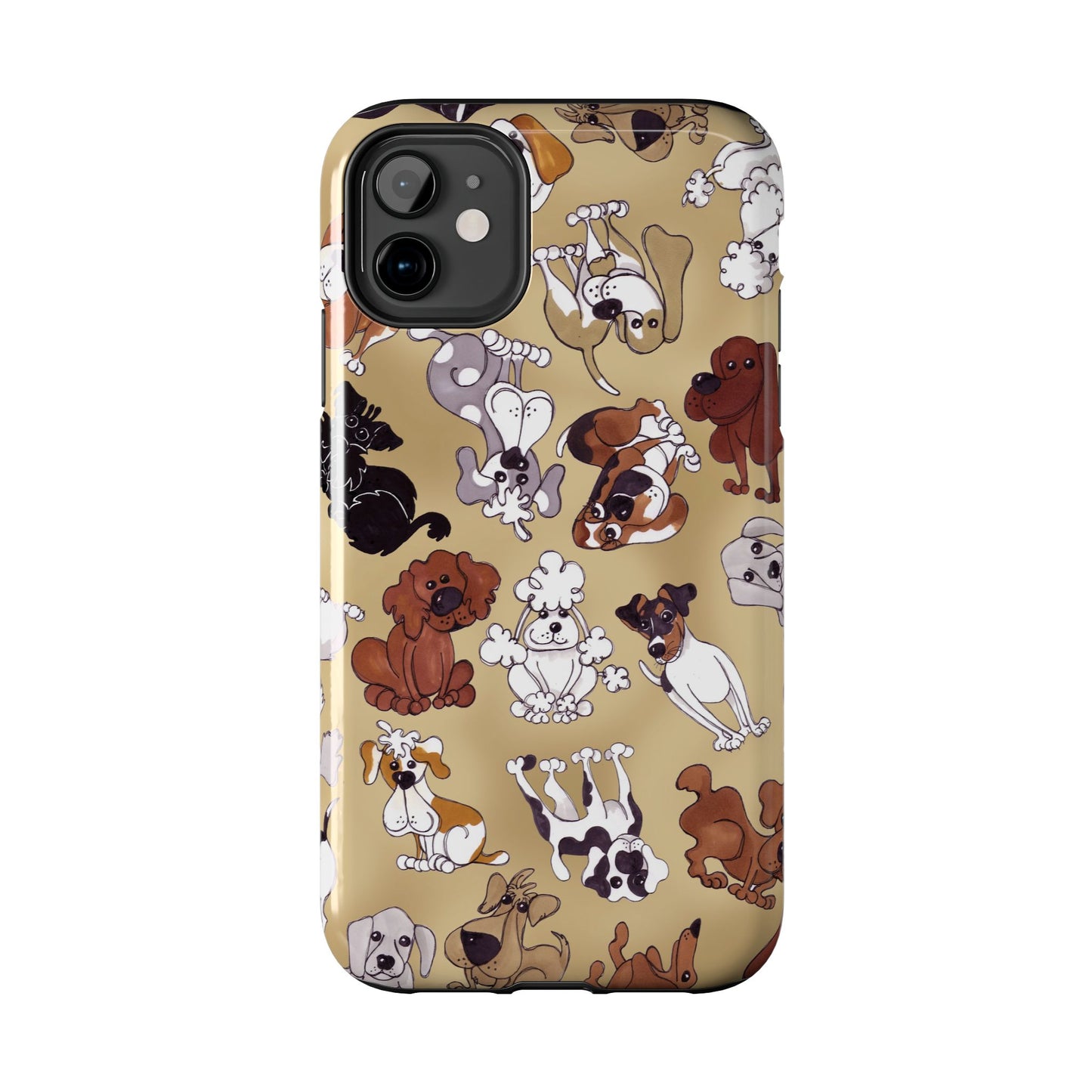 Tossed Doggies Tan Phone Case
