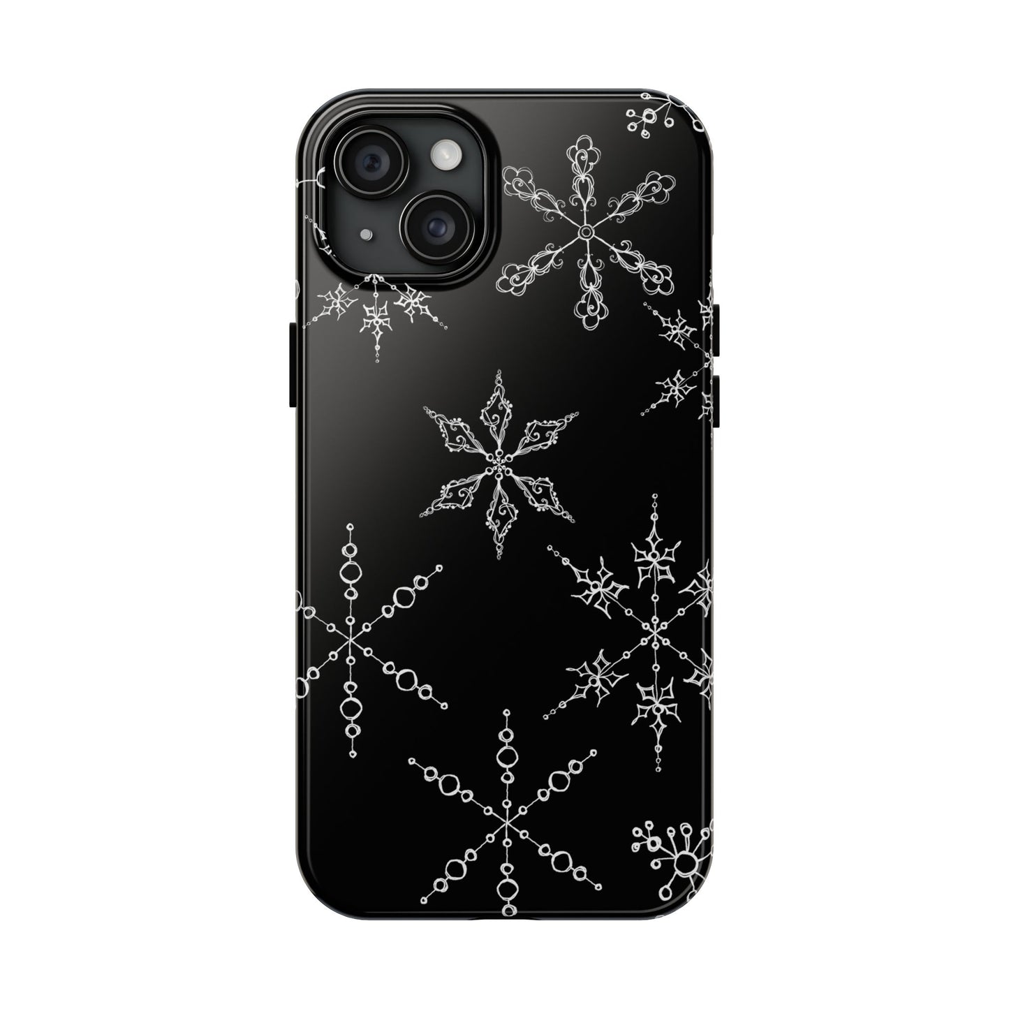 Snowflakes Black Phone Case