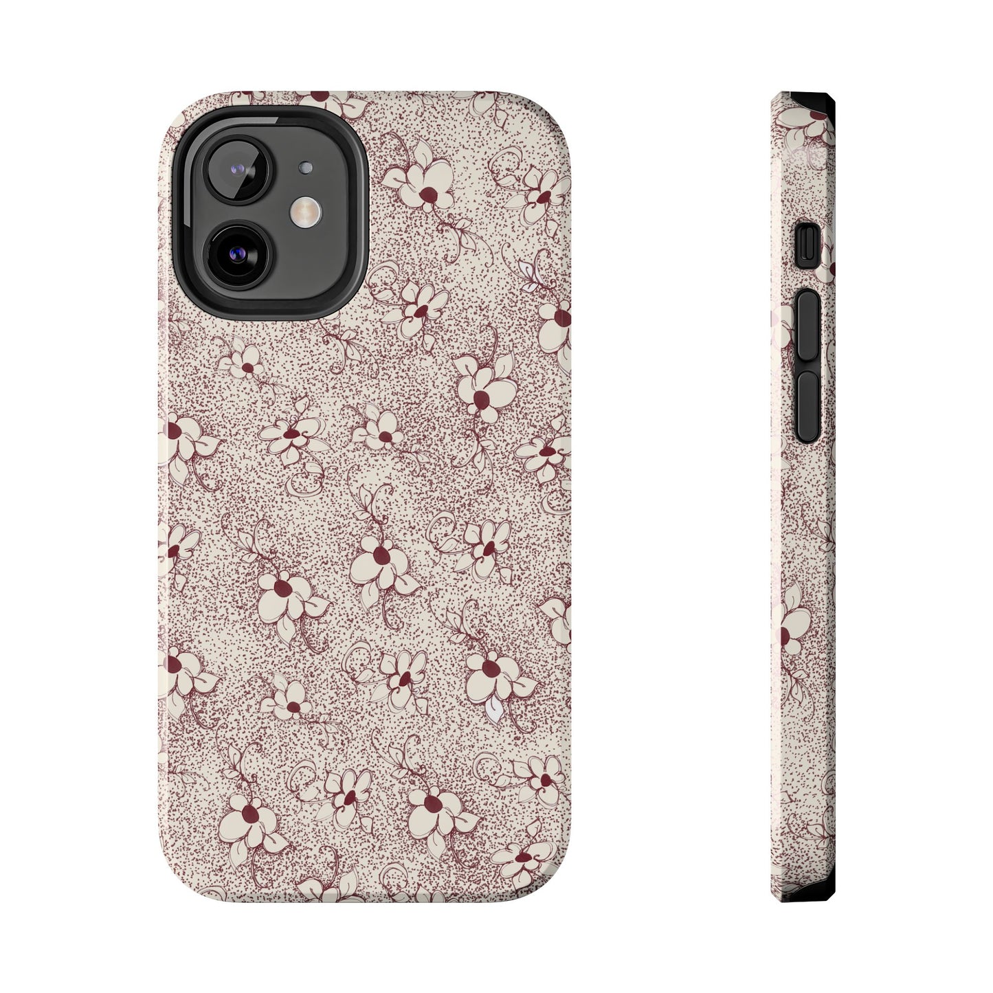 Daisy Flecks Ivory / Red Phone Case