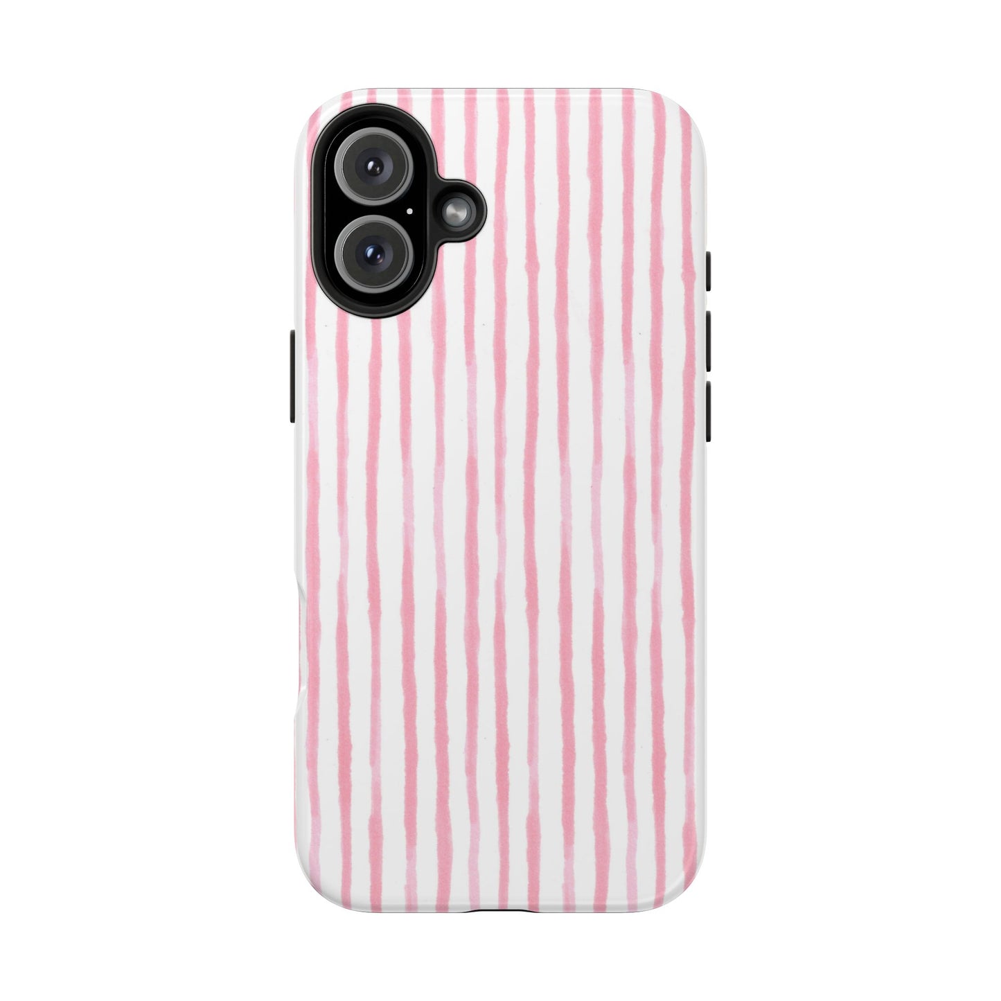 Happy Stripe White / Pink Phone Case