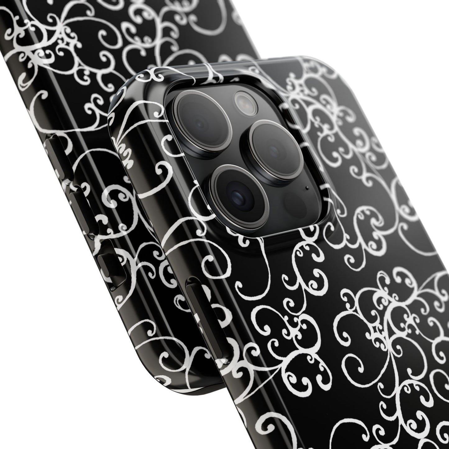 Elegant Scroll Black / White Phone Case