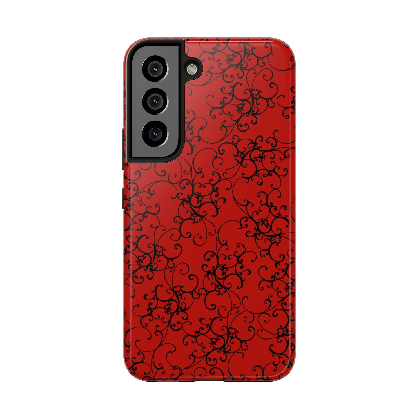Elegant Scroll Red / Black Phone Case