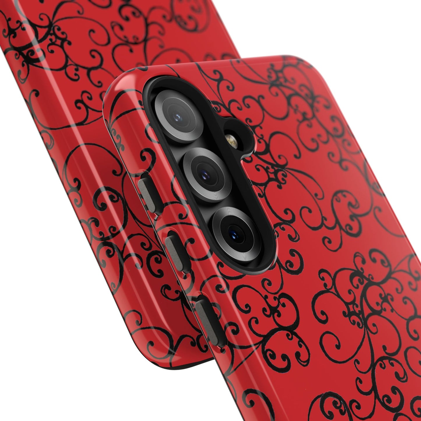 Elegant Scroll Red / Black Phone Case