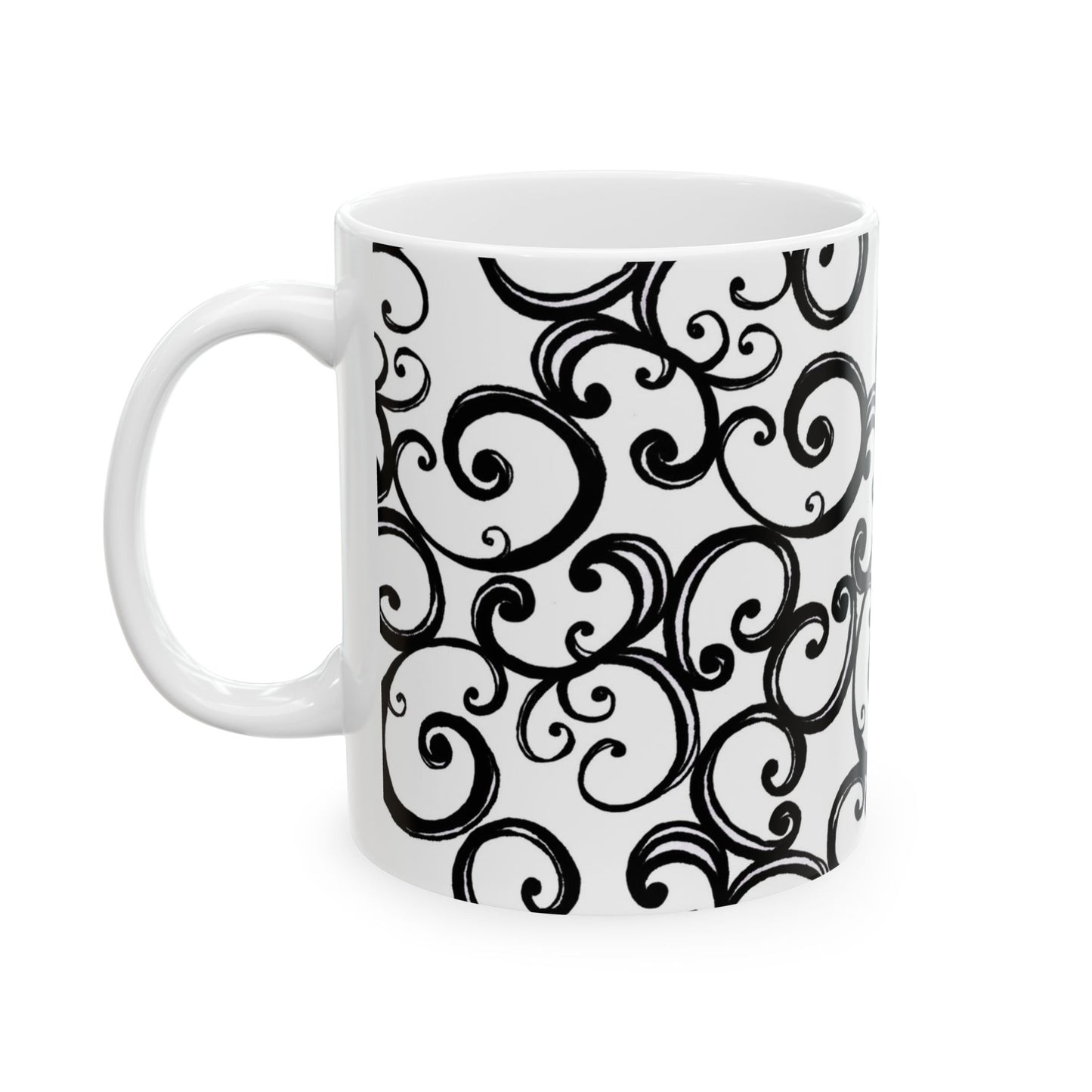 Curls White / Black Cup
