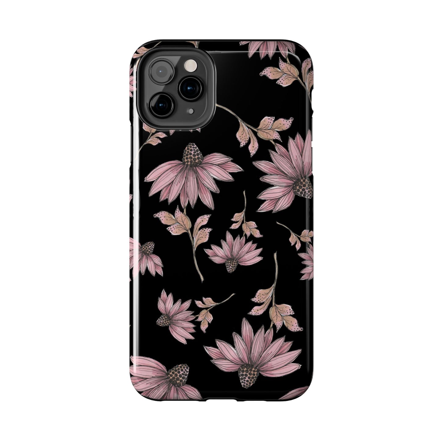 Wild Cone Flowers Black Phone Case