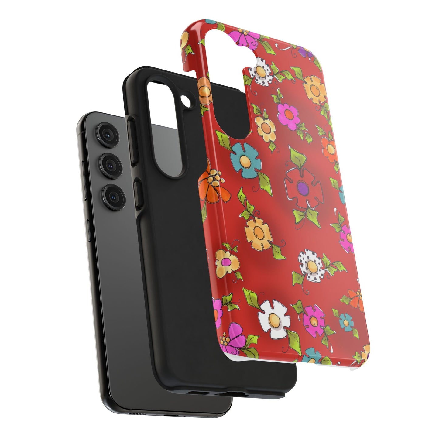 Happy Blooms Red Phone Case