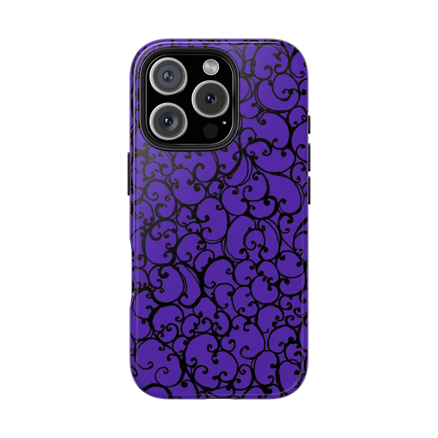 Scrollie Blue / Black Phone Case