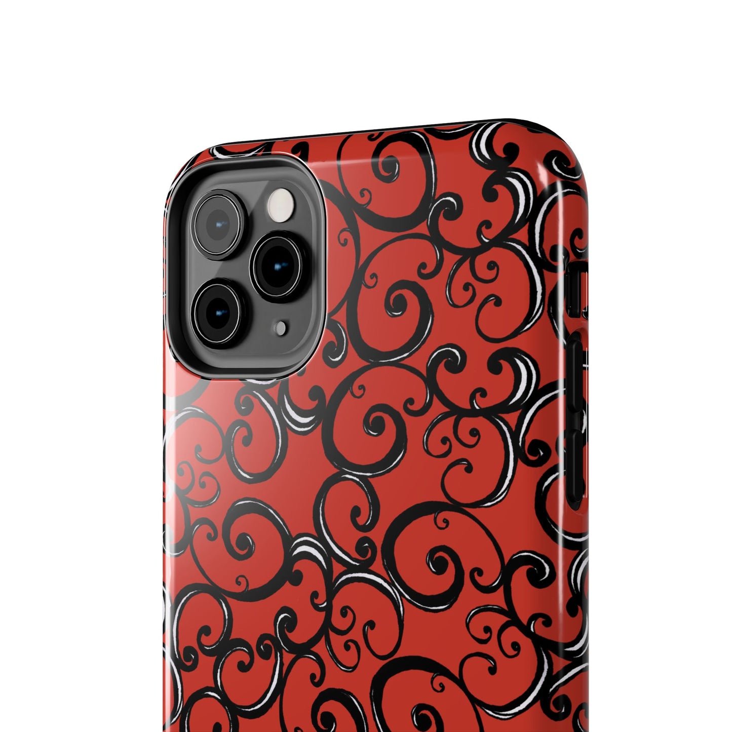 Curls Red / Black Phone Case