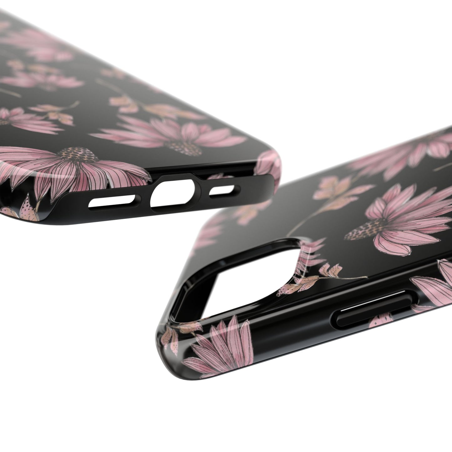 Wild Cone Flowers Black Phone Case