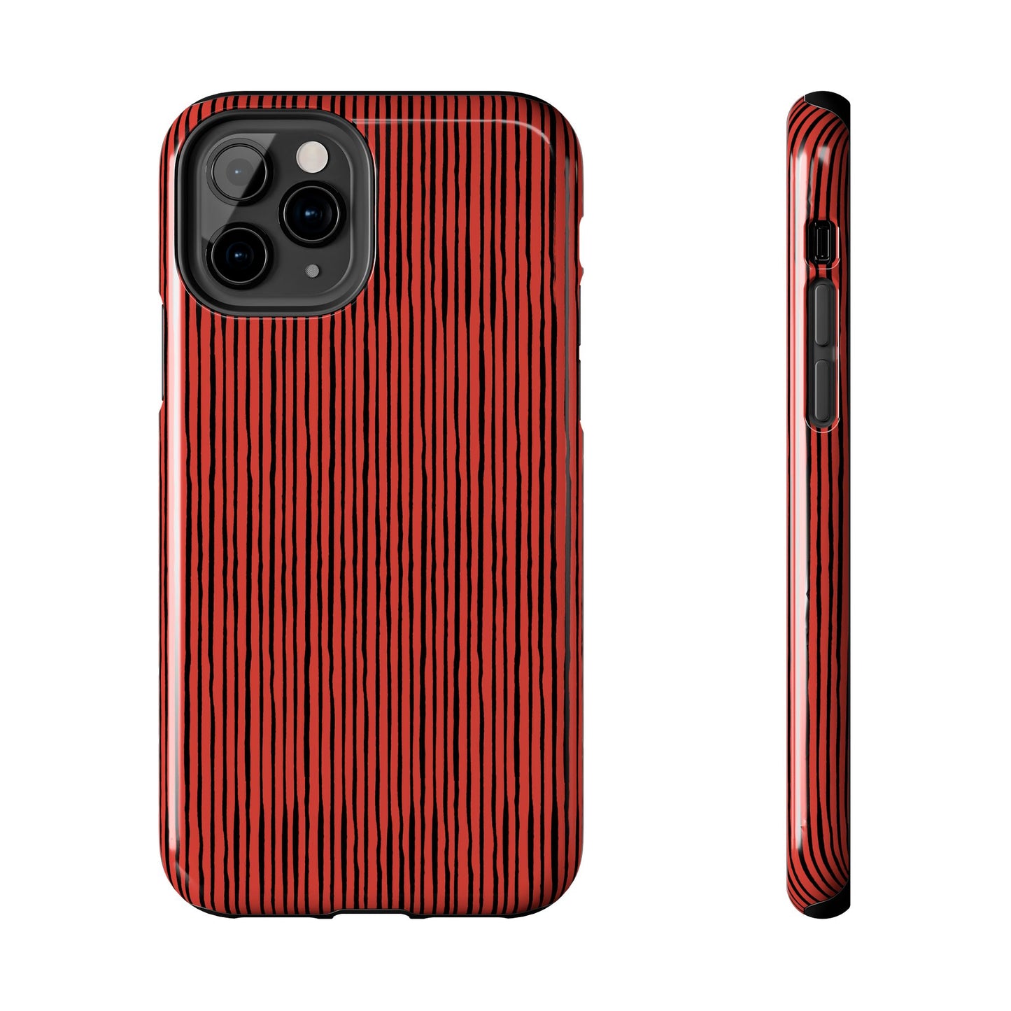 Quirky Pin Stripe Red / Black Phone Case
