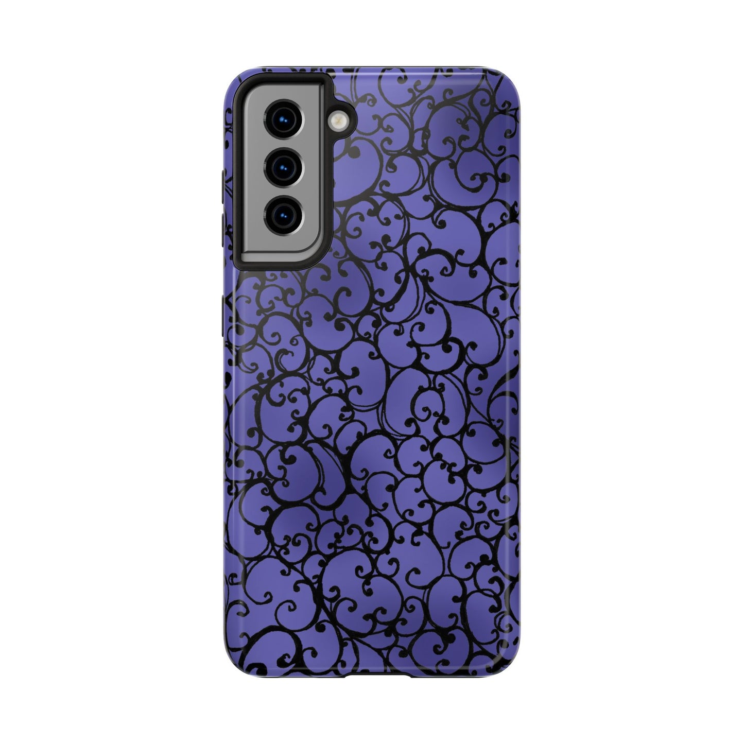 Scrollie Violet / Black Phone Case