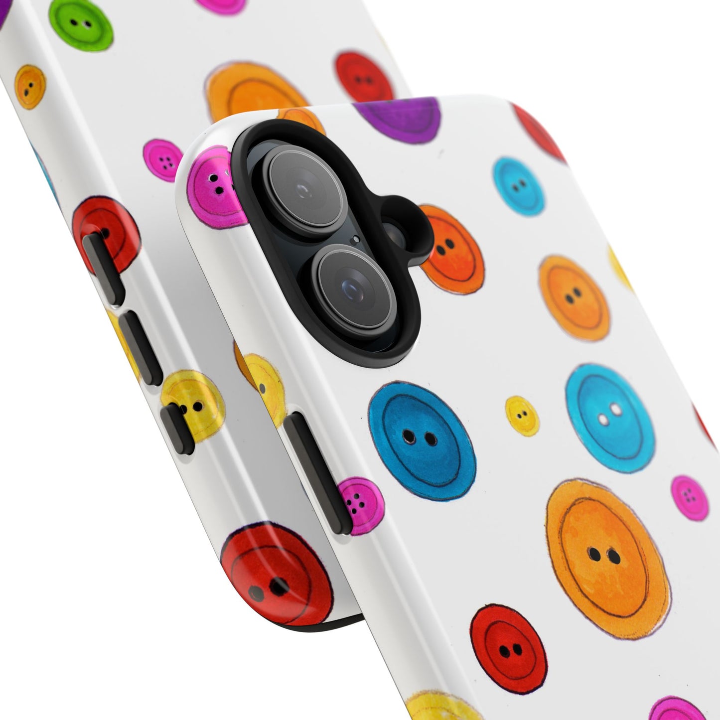 Button Dots White Phone Case