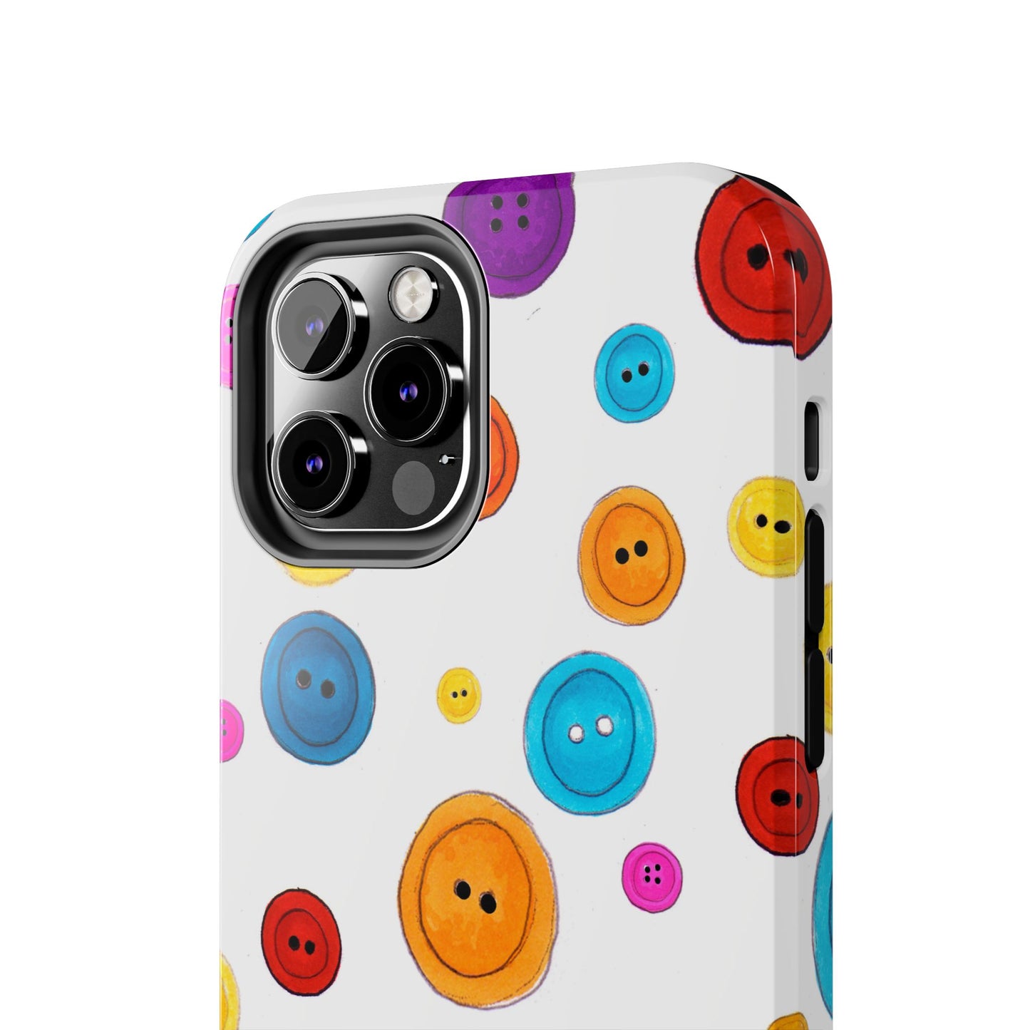 Button Dots White Phone Case