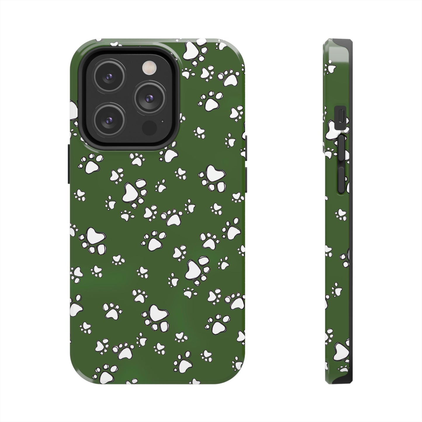 Paw Flakes Green Phone Case