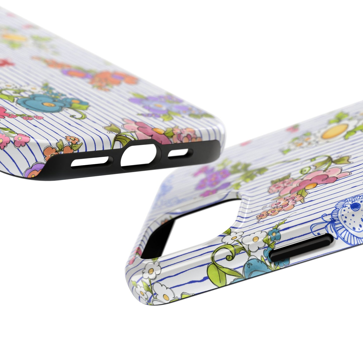 Mixed Bouquets Blue / White Phone Case