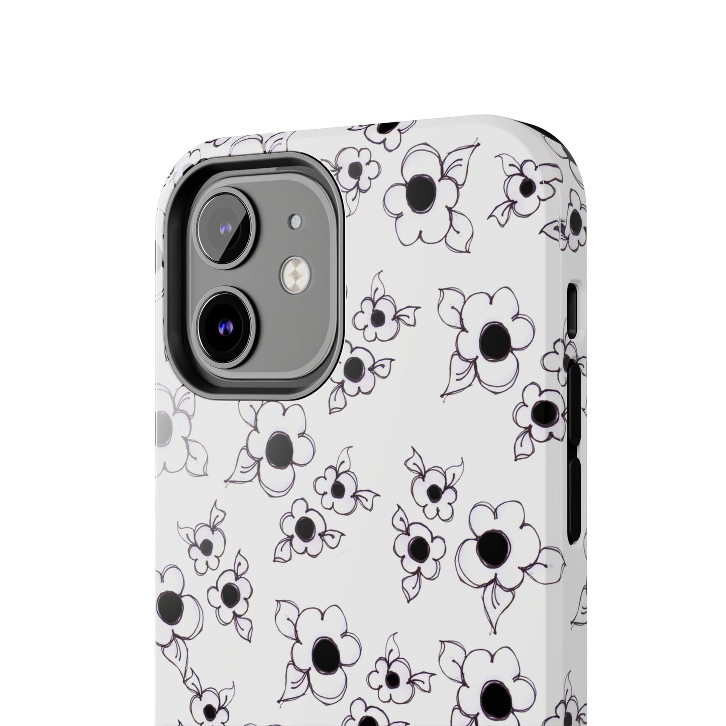 Daisy Cluster White / Black Phone Case