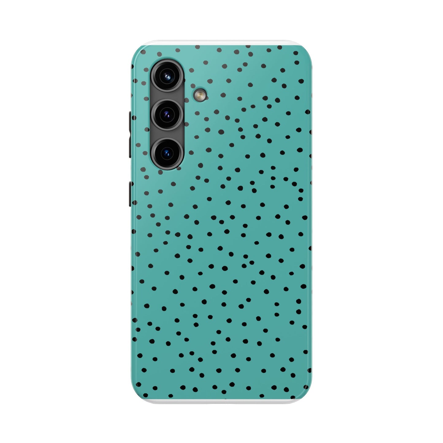 Dinky Dots Turquoise / Black Phone Case
