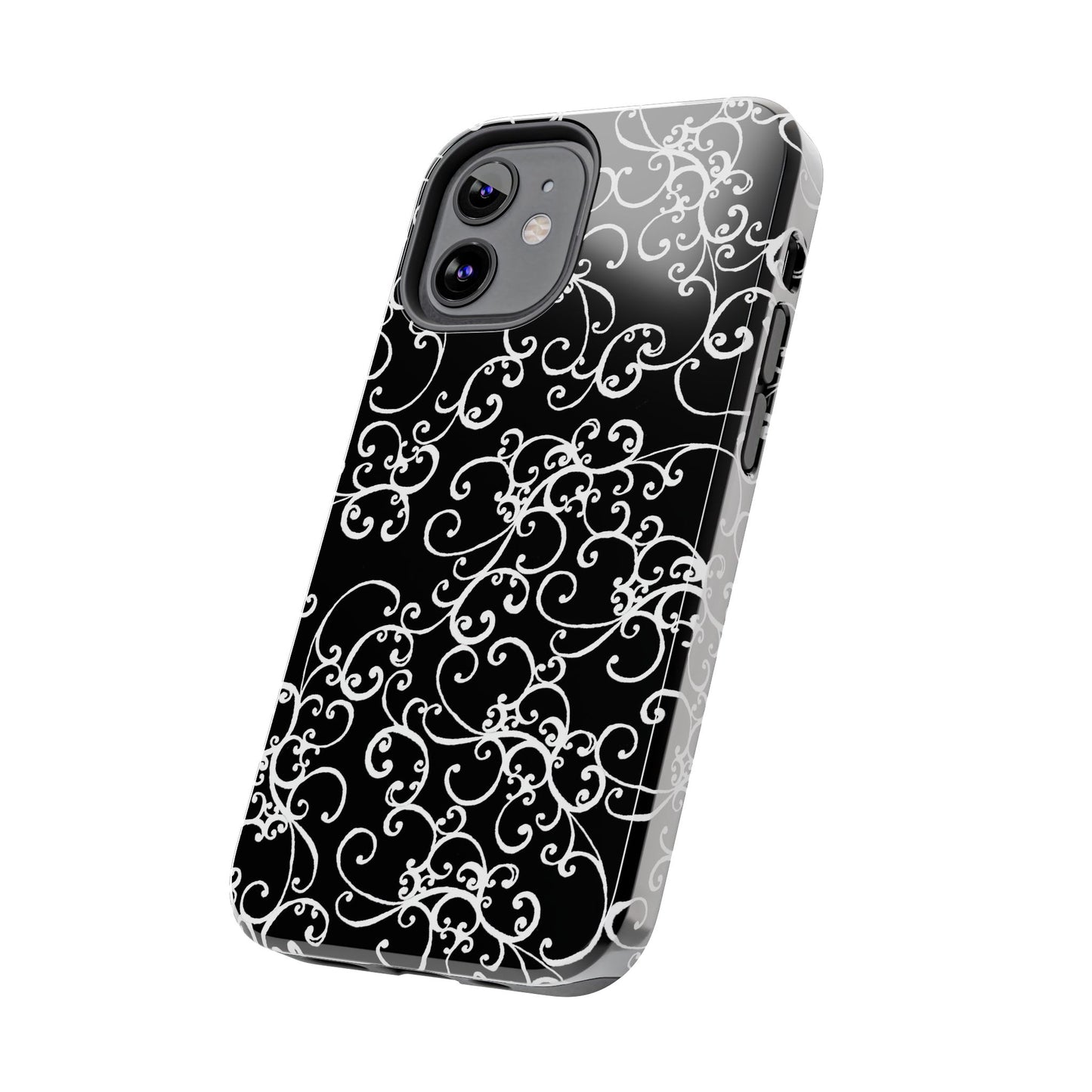 Elegant Scroll Black / White Phone Case