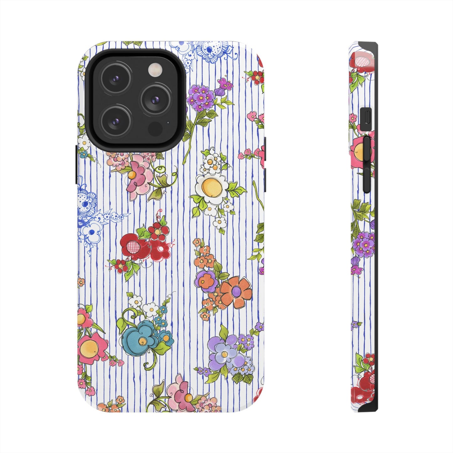 Mixed Bouquets Blue / White Phone Case