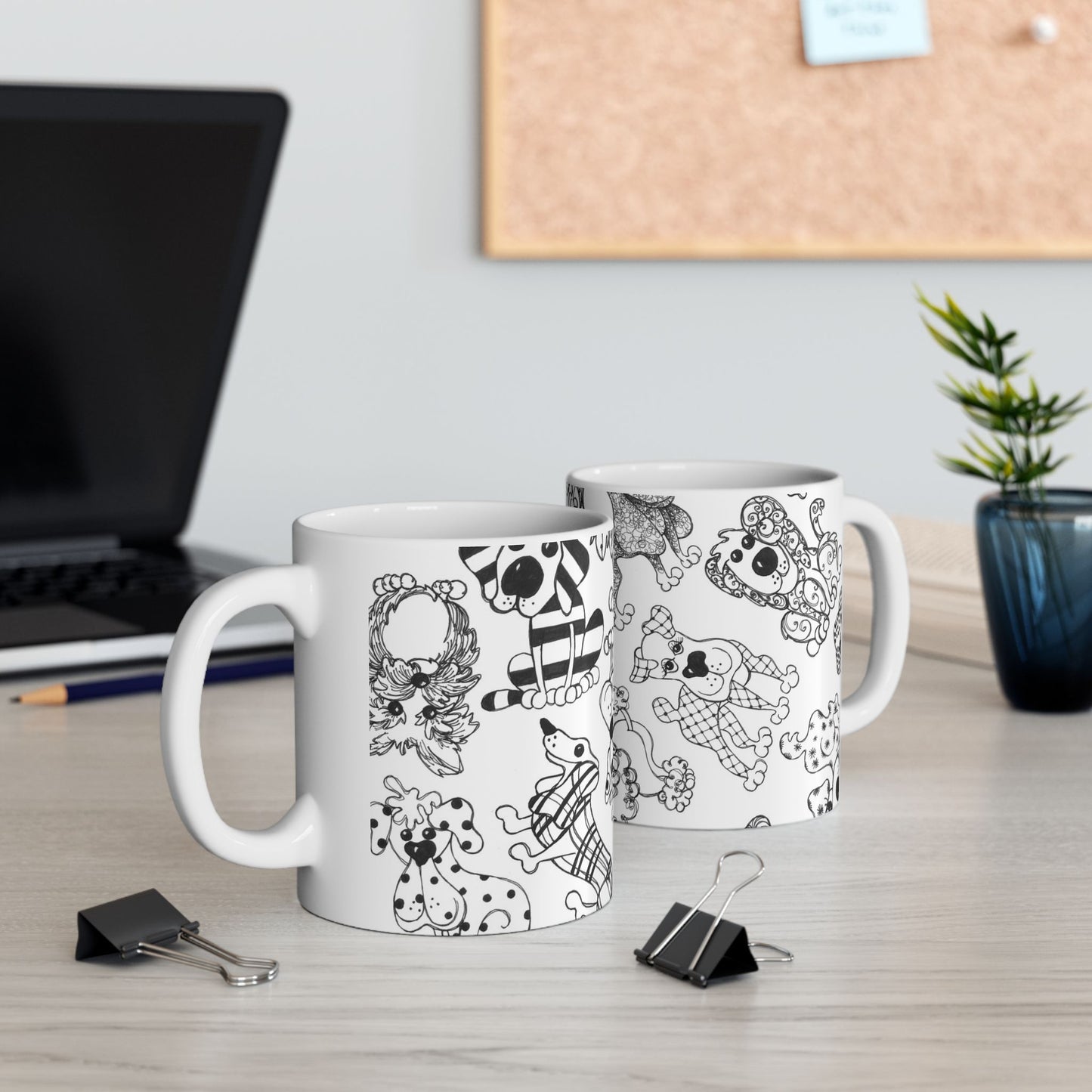 Doodle Dogs White Cup