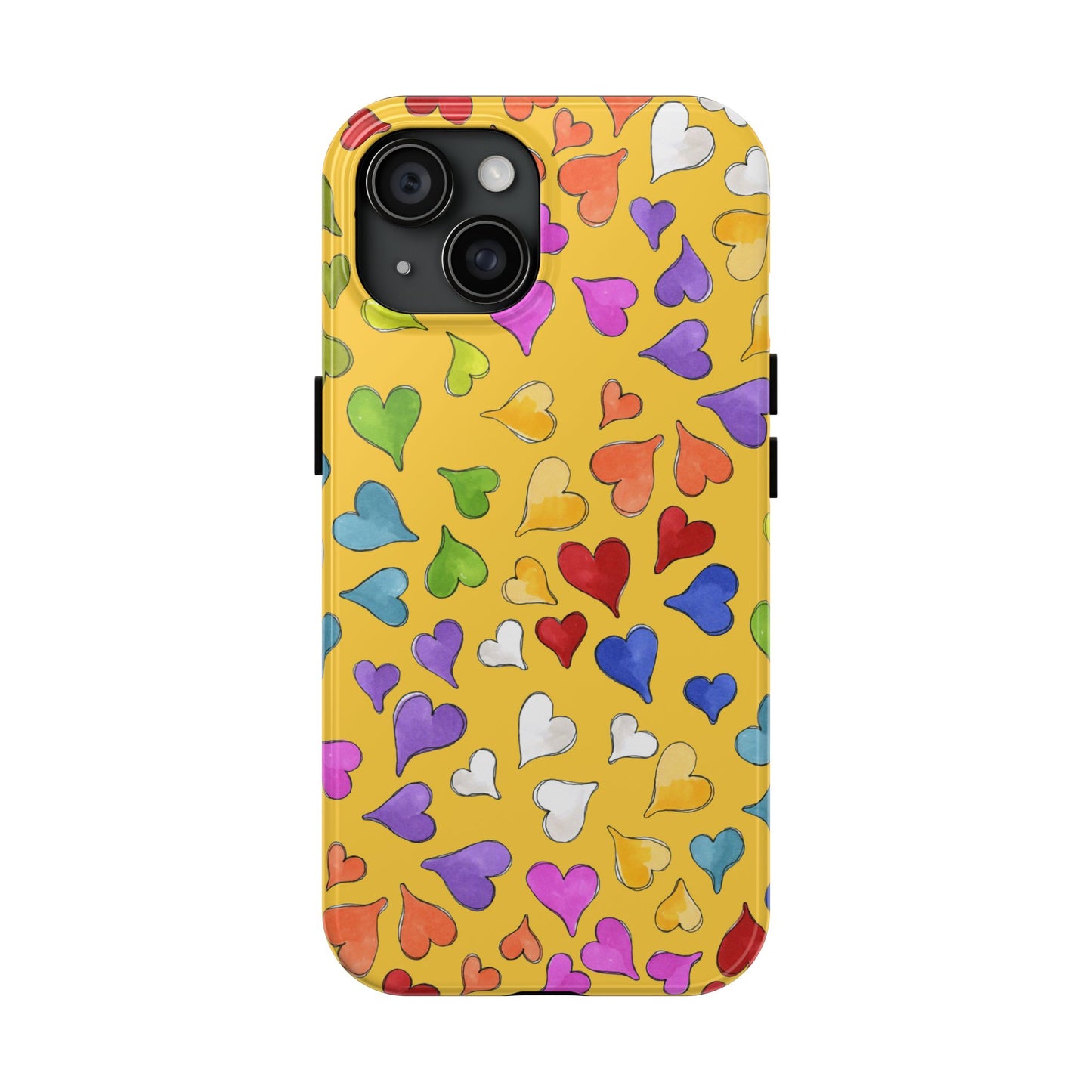 Happy Hearts Yellow Phone Case