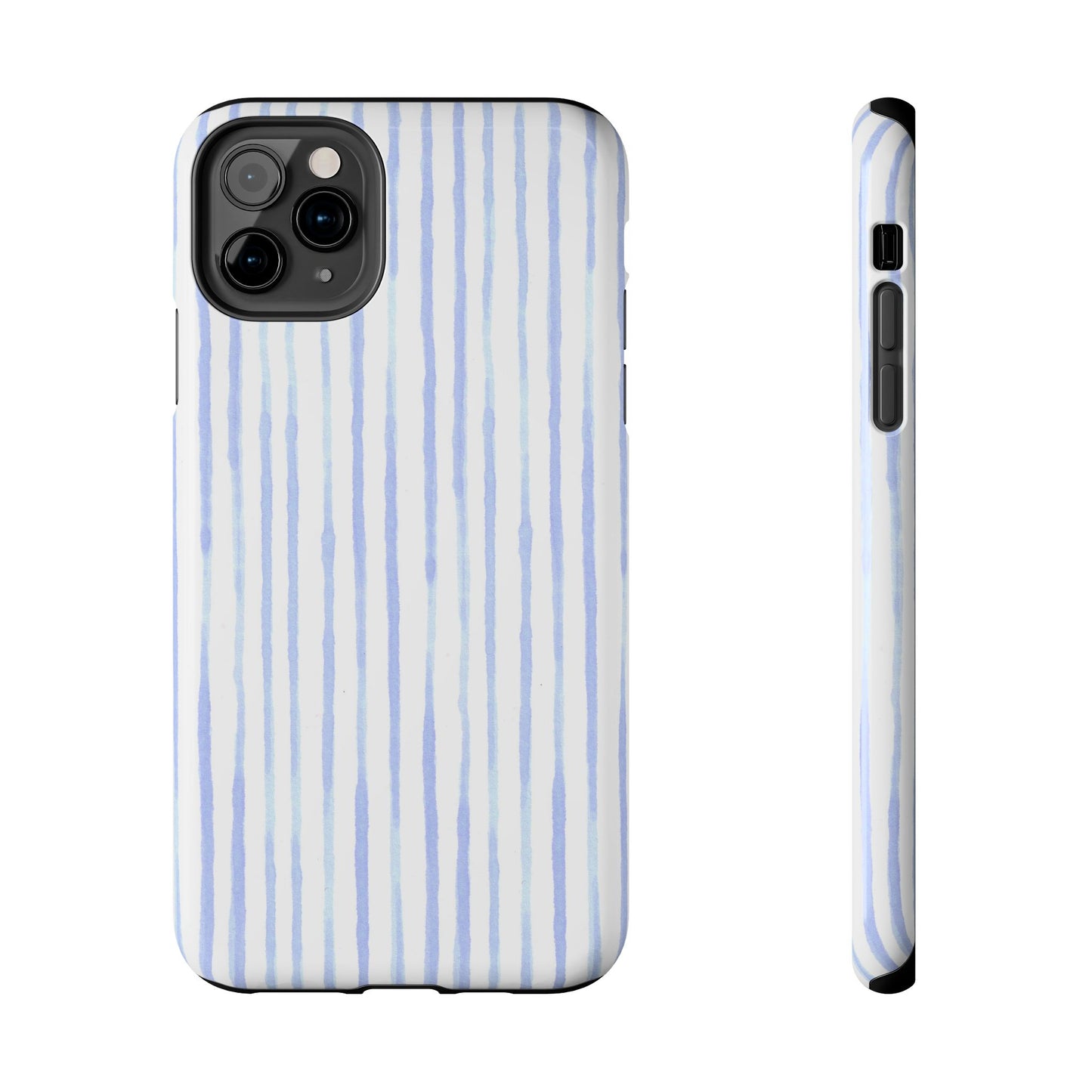 Happy Stripe White / Blue Phone Case