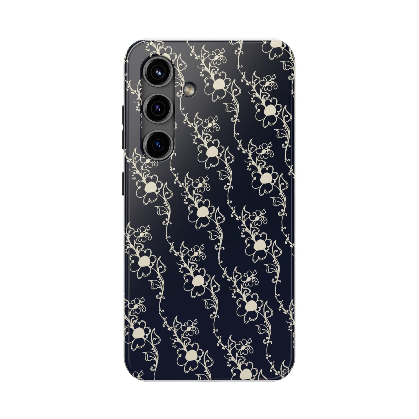 Diagonal Daisies Black / Ivory Phone Case