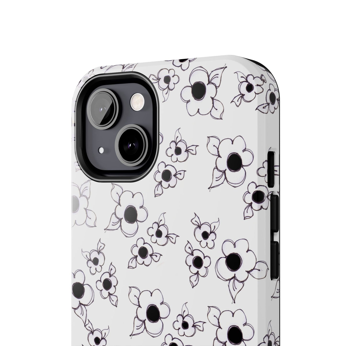 Daisy Cluster White / Black Phone Case