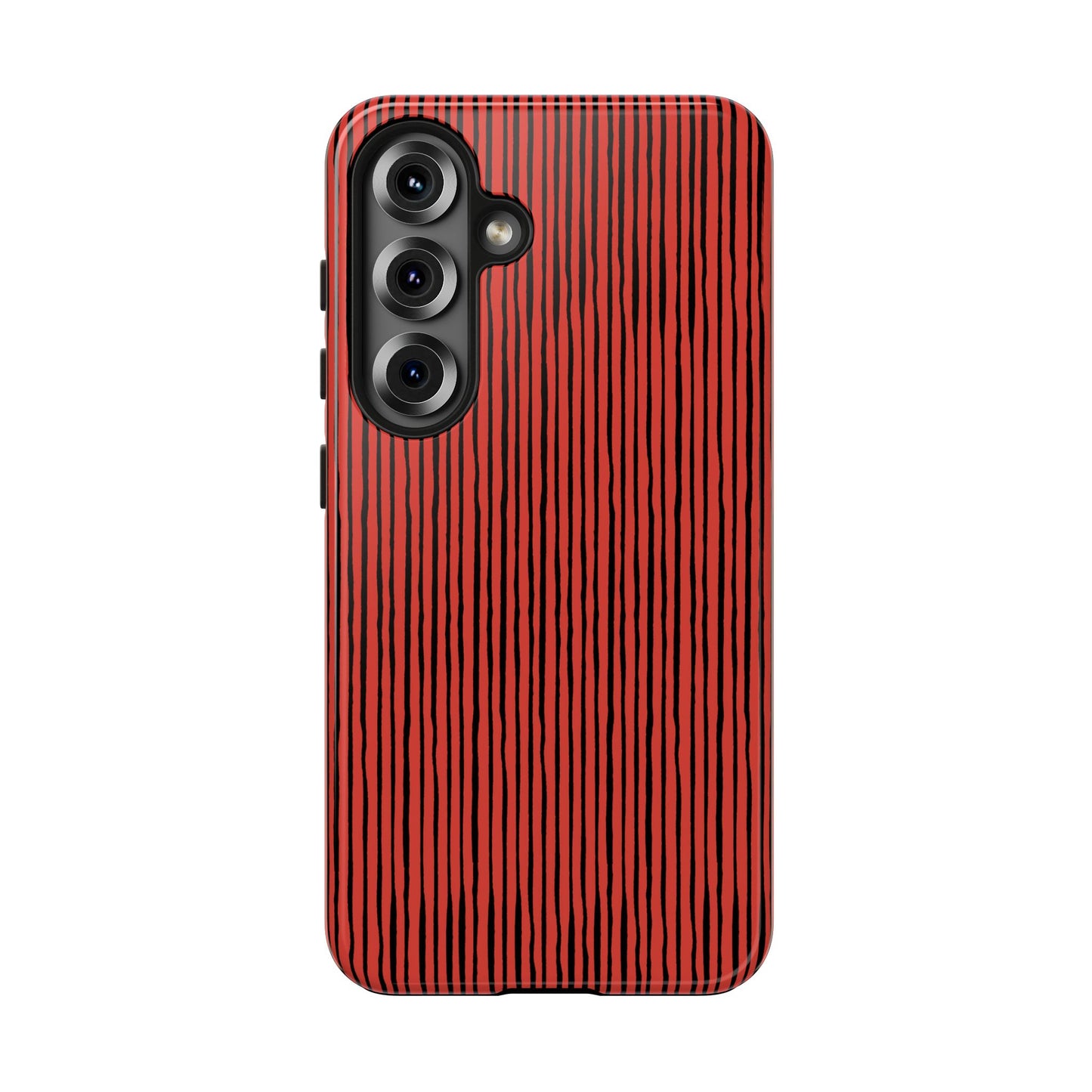 Quirky Pin Stripe Red / Black Phone Case