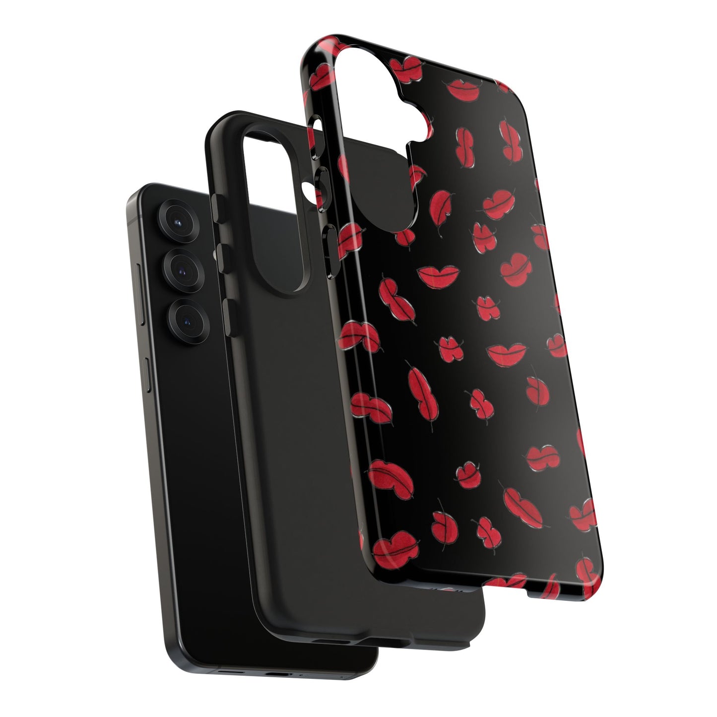 Lotsa Lips Black Phone Case