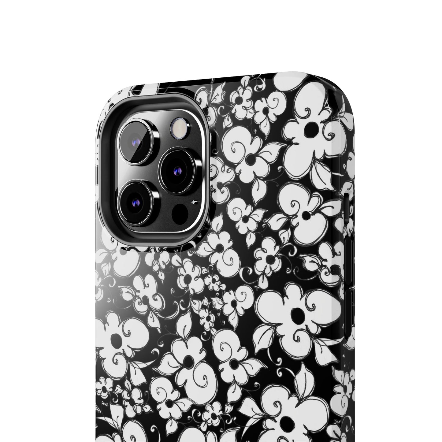 Dog Daisies Black Phone Case