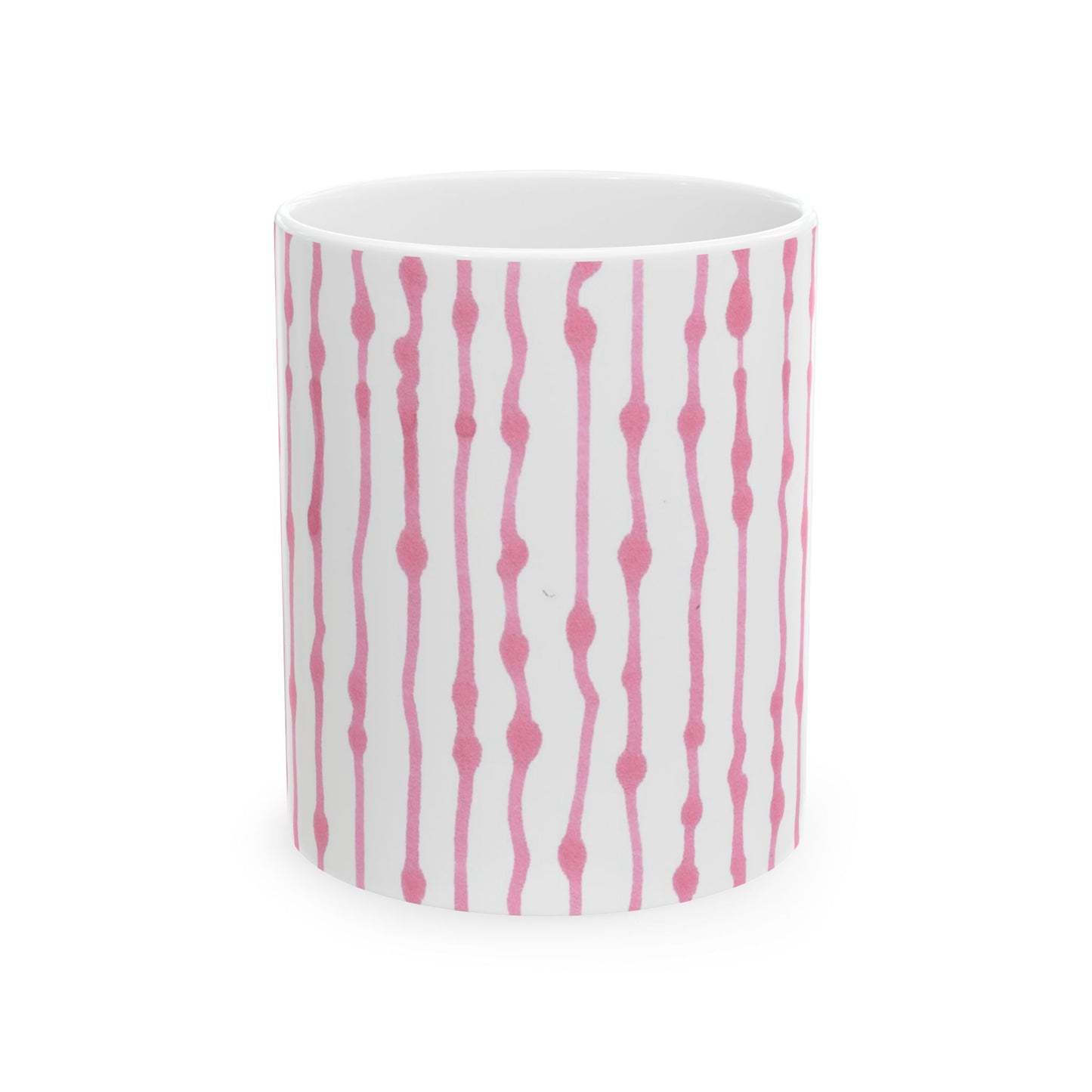Faux Seersucker White / Pink Cup
