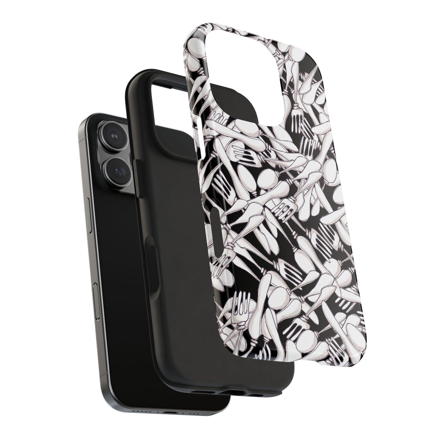 Silverware Wars Black Phone Case