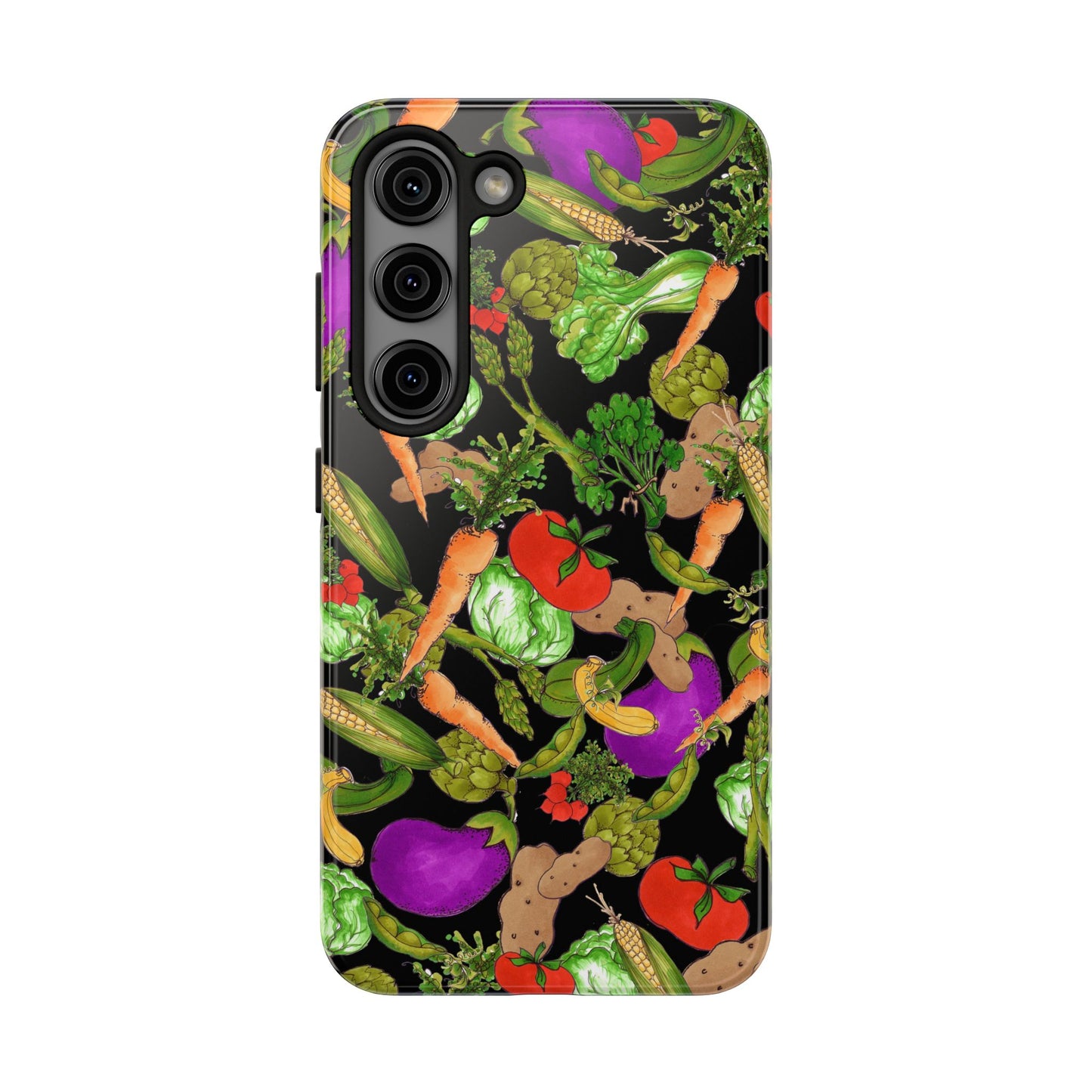 Veggie Jungle Black Phone Case
