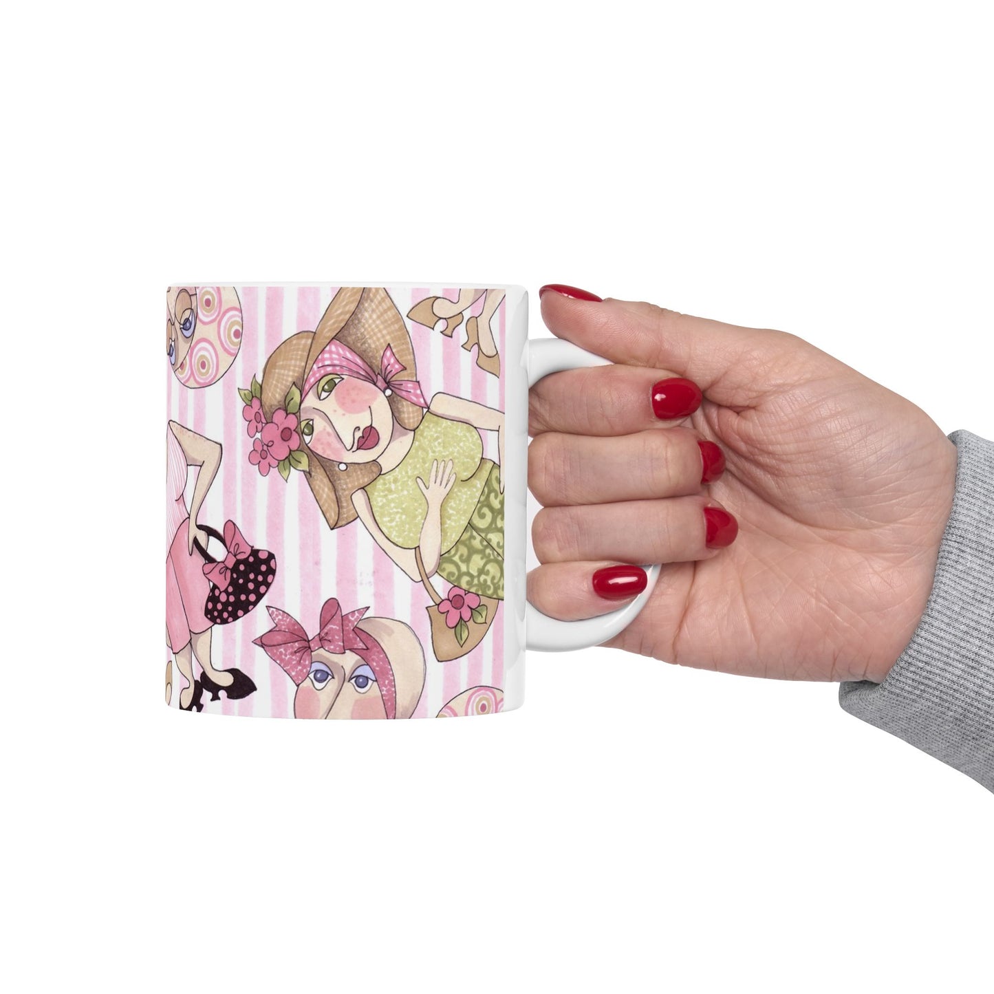 Tossed Ladies Pink Stripe Cup