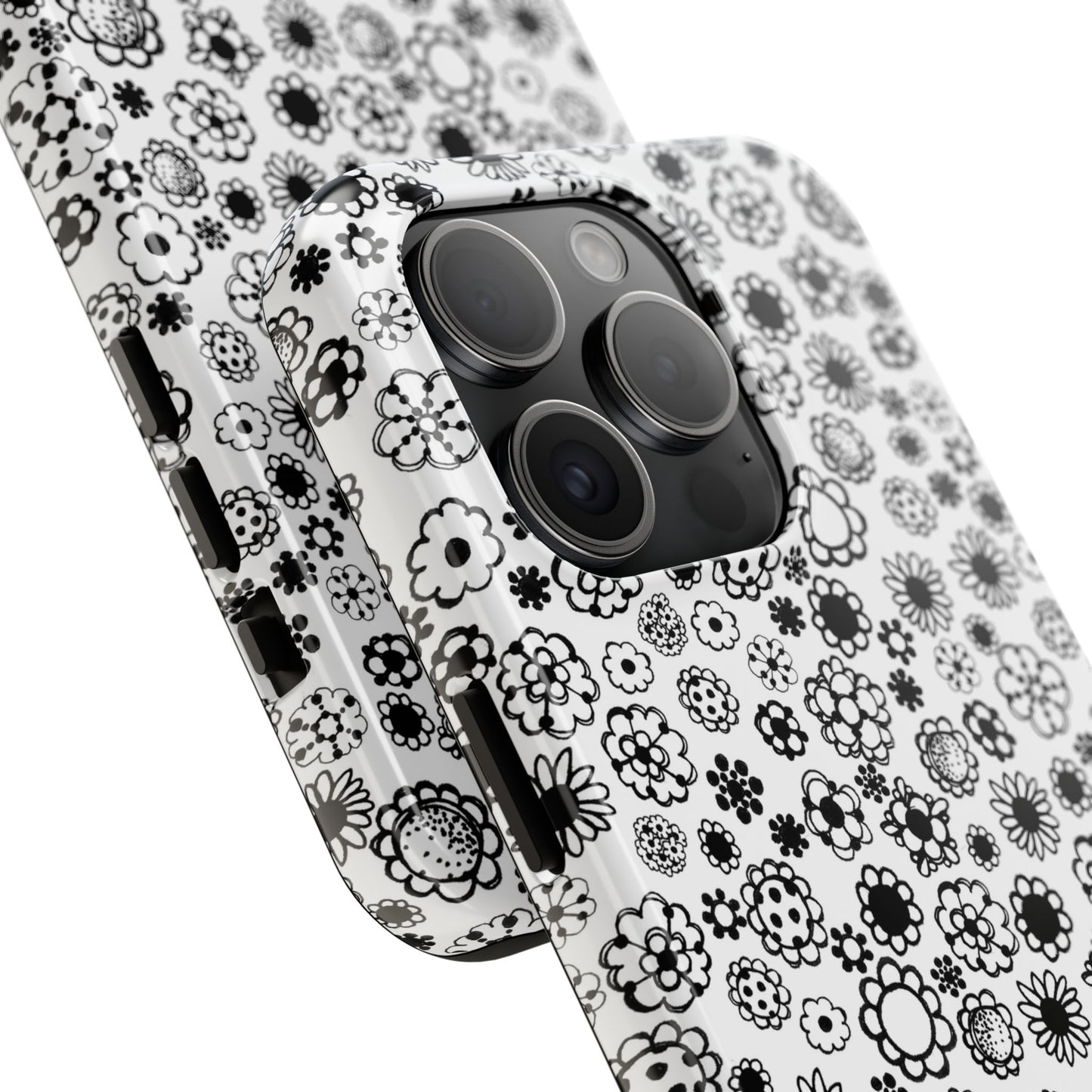 Posie Dots White / Black Phone Case