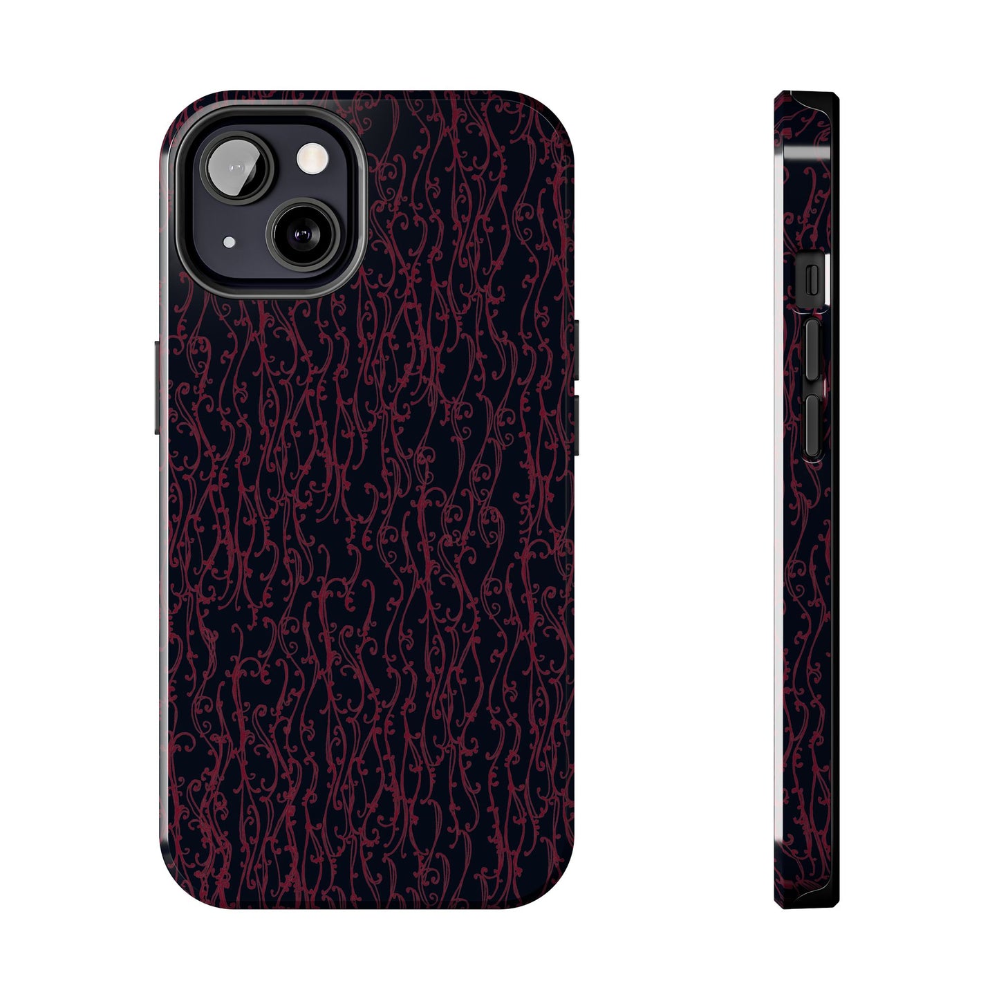 Swan Scroll Black / Red Phone Case
