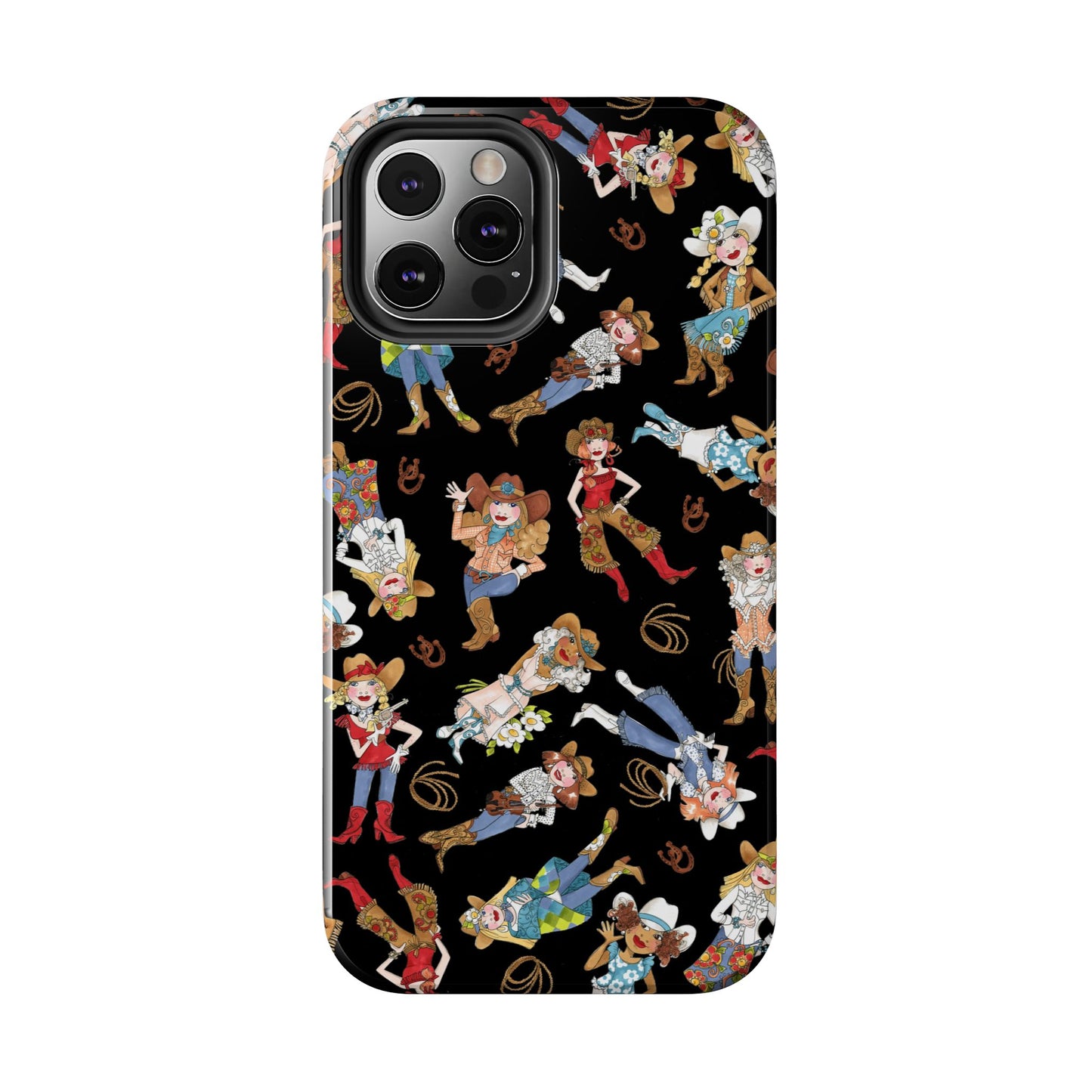 Tossed Cowgirls Black Phone Case