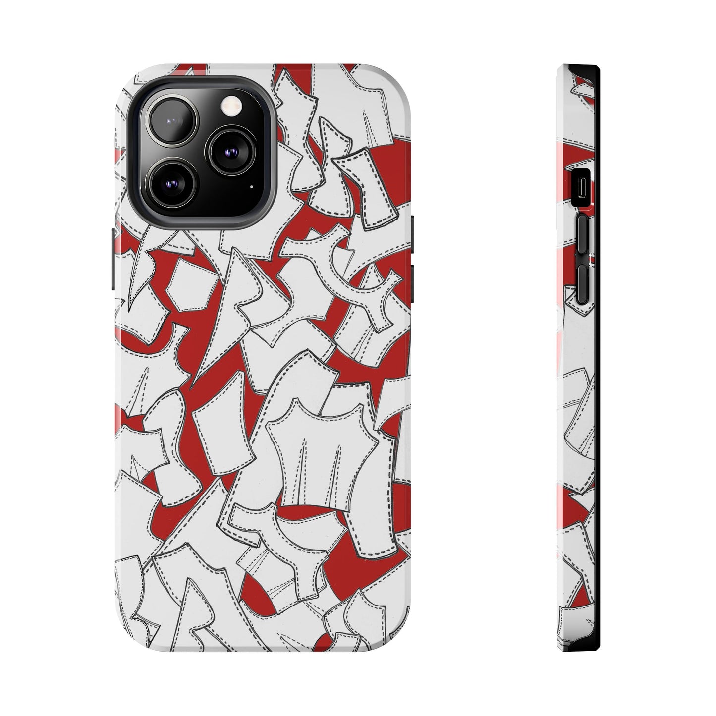 Pattern Pieces Red Phone Case