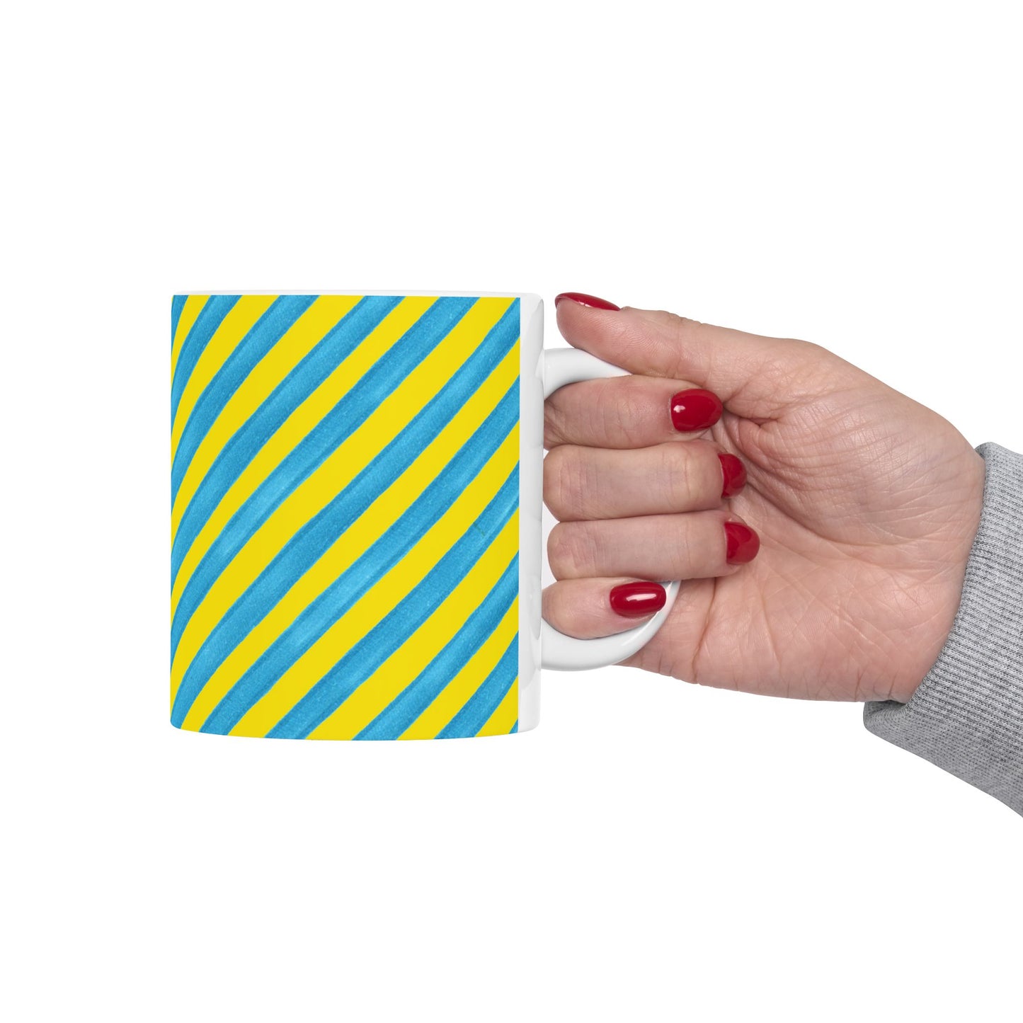 Bias Stripe Turquoise / Yellow Cup