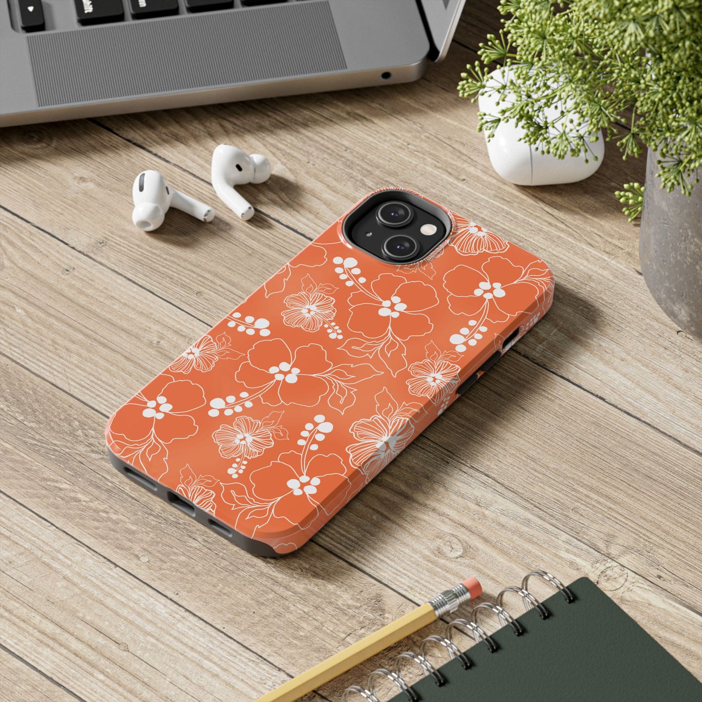 Lacey Hibiscus Coral Phone Case