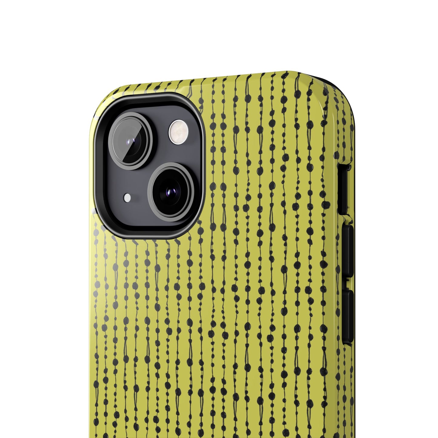 Beaded Curtain Green / Black Phone Case