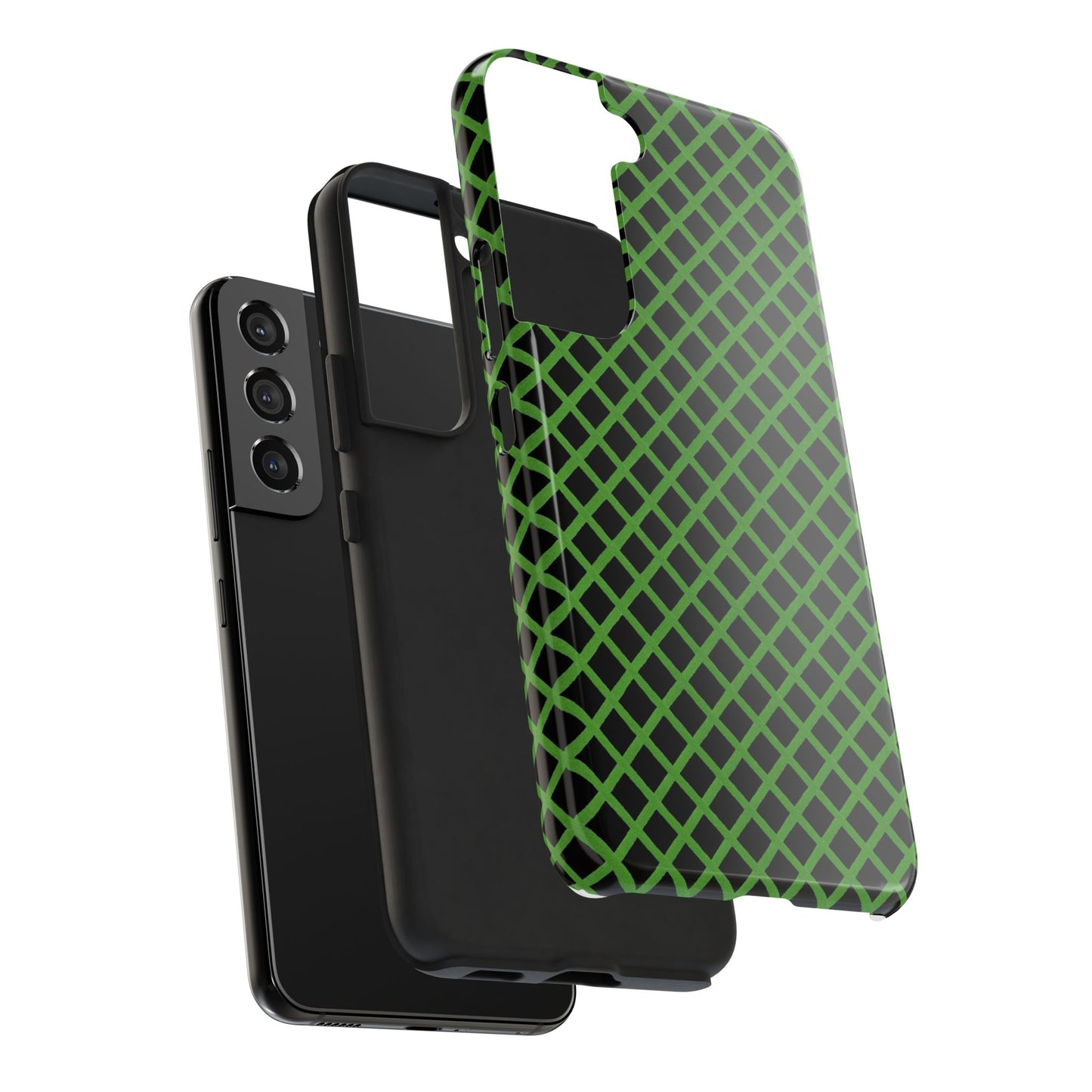 Trellis Green / Black Phone Case