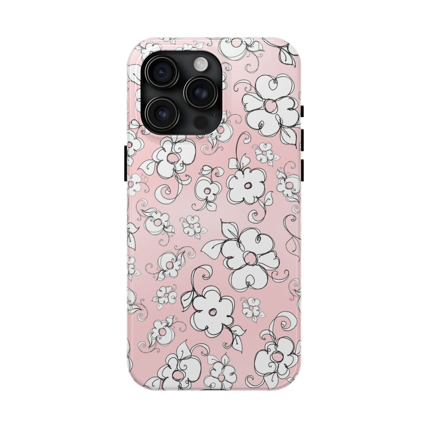 Lady Flowers Pink Sky Phone Case
