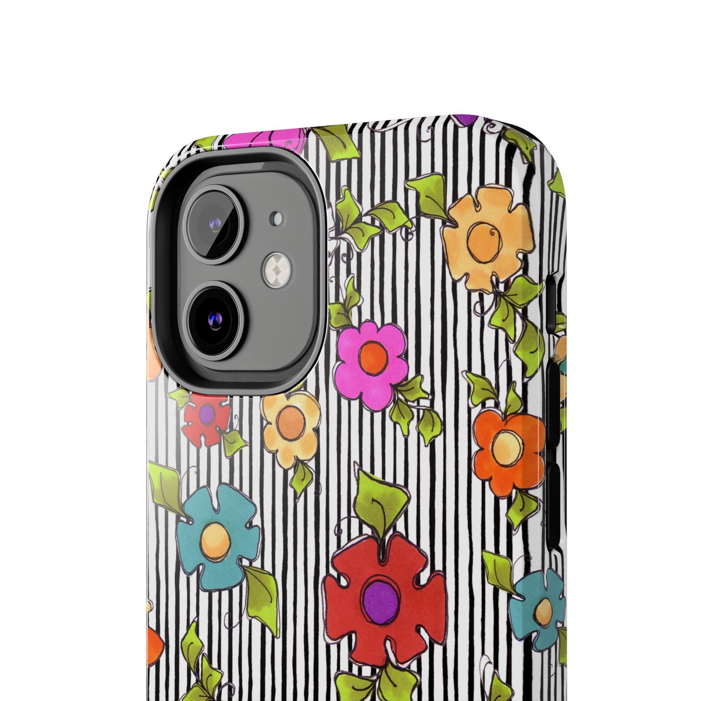 Dog Blooms White / Black Phone Case