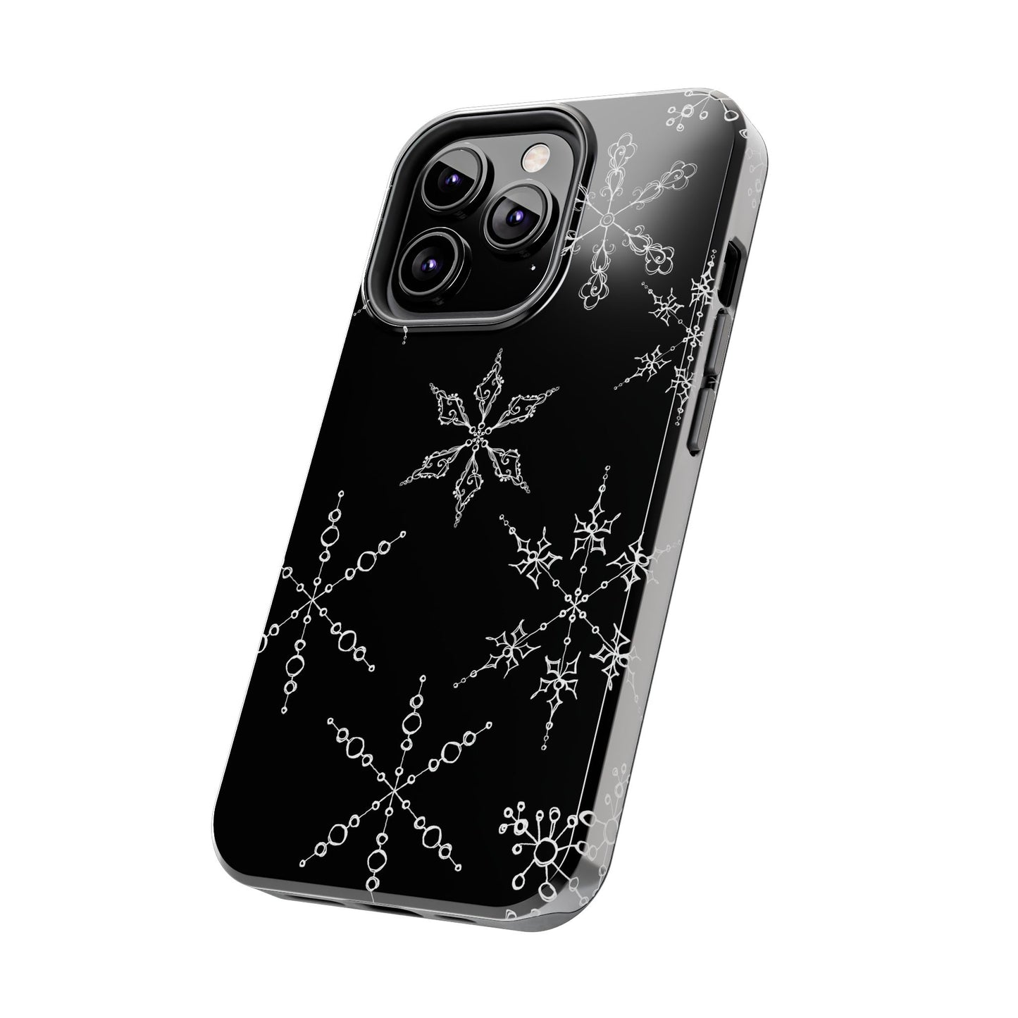 Snowflakes Black Phone Case