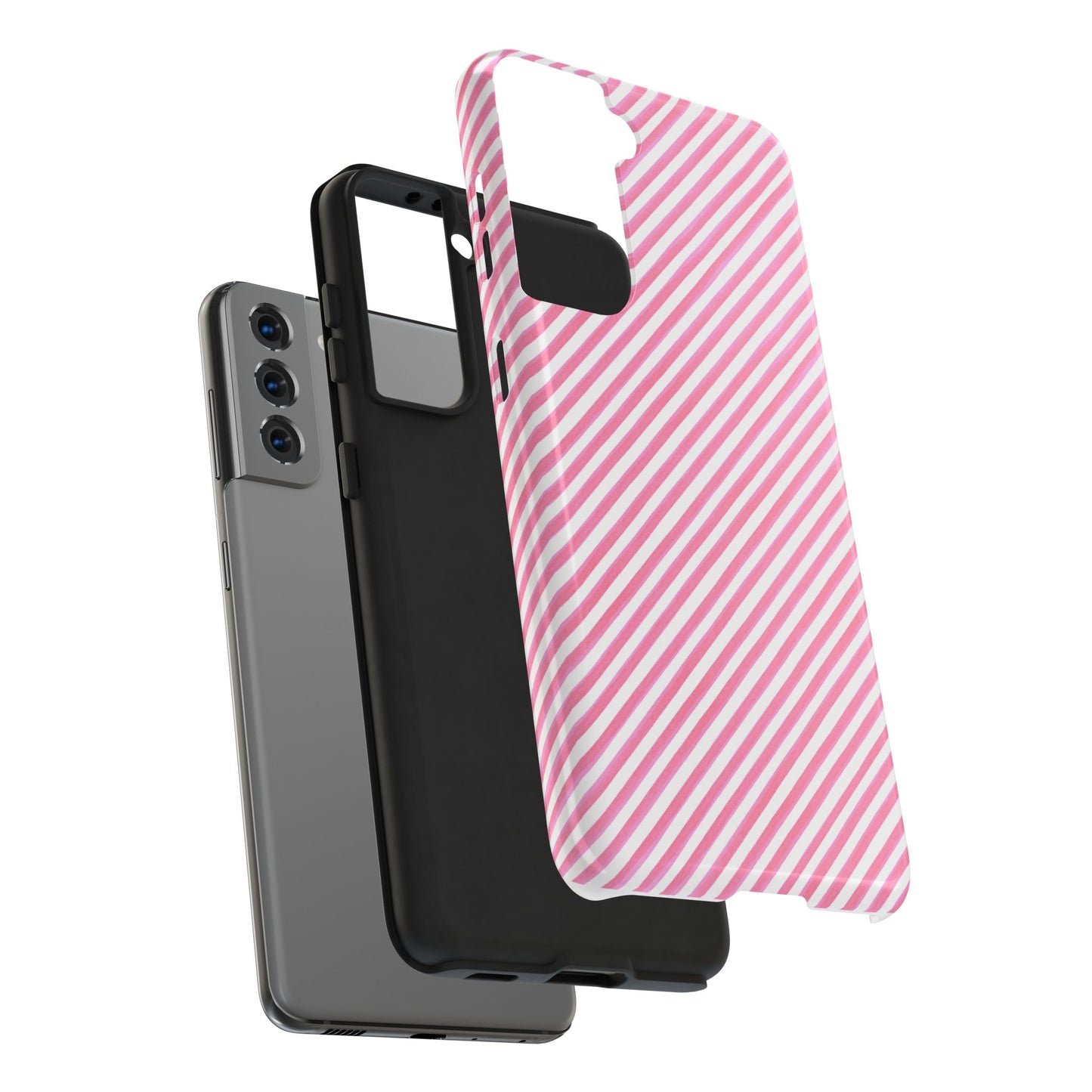 Bias Stripe Pink / White Phone Case
